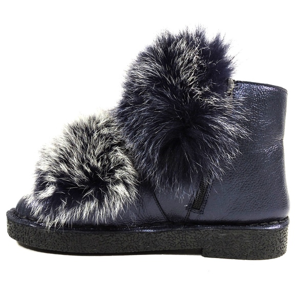 ALESSANDRO DI MARIABlue Soft Leather Bootie